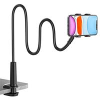 SHAWE Gooseneck Phone Holder for Bed, Flexible Lazy Arm Mount 360 Adjustable Mobile Phone Clamp Bracket Stand for Desk