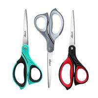 LIVINGO Scissors Heavy Duty Sharp Paper Dressmaking Home UK Office Adults Box Making Gifts Felt Material Dress Wrapping Cardboard Titanium Ribbon Desk Bag Soft Green Leather Art Pack School