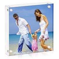 Acrylic Photo Frames, Clear Double Sided Magnetic Picture Frame, Desktop Frameless Postcard Display