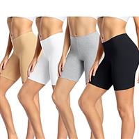 wirarpa Ladies Anti Chafing Shorts Womens Boxers Underwear Cotton Cycling Shorts Leggings for Under Dresses 4 Pack