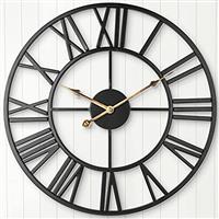 ARVINKEY Silent Wall Clock, European Farmhouse Vintage Clock with Roman Numerals, 40cm Non-Ticking B