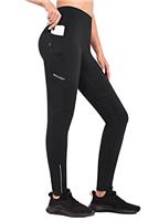 baleaf Women's Fleece Lined Leggings Cycling Waterproof Trousers Thermal Winter Running Pants with Zip Pockets High Waisted Hiking Tights