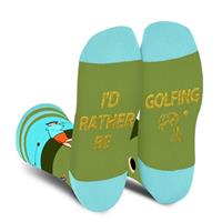 AGRIMONY Funny Golf Socks for Men Teens Boys - Id Rather Be Novelty Funky Crew Socks - Fun Crazy Cotton Socks Christmas Gifts