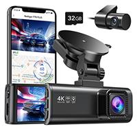 REDTIGER Dash Cam Front Rear, 4K/2.5K Full HD Dash Camera for Cars, Included 32GB Card, Built-in Wi-Fi GPS, 3.18 IPS Screen, Night Vision, 170Wide Angle, WDR, 24H Parking Mode(F7NP)