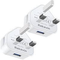 USB Plug Charger,2 Pack 4 Port Multi USB Plug Adapter UK 25W/5A Wall Charger Mains with Smart IC Fast Charging for iPhone 11 pro Max XS XR X SE2020 10 8 7 6 ipad,Samsung S10 S9 S8 S7,Huawei