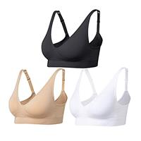 Comfyin Wireless Bras for Women Non Wired Seamless Bras with Removable Pads 3 Pack