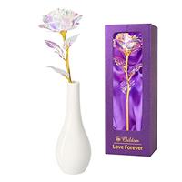Gifts for Her,Artificial Flower Rose Gift,Colorful Blue Rose Flower Present with Vase Luxury Gift Box Great Gift Idea for Women,Mom Gifts,Valentine,Thanksgiving Day, Christmas, Birthday, Anniversary