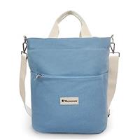 MAYMOONER Women Canvas Tote bag with Zipper and Pocket,Casua