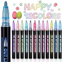 Lenski Gifts for Girls Colours Glitter Pens Outline Marker Pens-FT