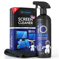 Screen Cleaner Spray (16oz - 473ml) Best Large Cleaning Kit for LCD LED OLED TV, Smartphone, iPad, Laptop, Touchscreen, Computer Monitor, Other Electronic Devices, Microfiber Cloth Wipes and 2 Nozzles