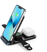 Wireless Charger, Foldable 3 in 1 Wireless Charger Station for iWatch, AirPods, Qi Fast Wireless Charging Stand for iPhone 12/11 Series/XS MAX/XS/XR/X/8/8 Plus, Samsung Cell Phone