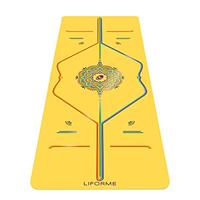 Liforme Travel Yoga mat Patented Alignment System, Warrior-like Grip, Non-slip, Eco-friendly and Biodegradable, Ultra-lightweight, Sweat resistant, Long, Wide and Thick