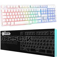 Orzly Gaming Keyboard RGB USB Wired Rainbow Keyboard Designed for PC Gamers, PS4, PS5, Laptop, Xbox,