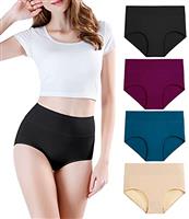 wirarpa Ladies Knickers Cotton Full Briefs High Waisted Underwear Panties for Women Multipack