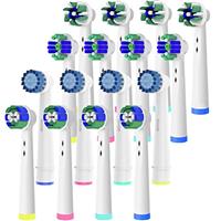 16pcs Toothbrush Heads Compatible with BRAU Oral B Electric Toothbrush, 4pcs Cross, 4pcs 3D White, 4pcs Sensitive, 4pcs Precision, Four Models in one Pack