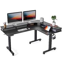 FEZIBO L Shaped Standing Desk with 4 Drawers, Electric Standing Gaming Desk Adjustable Height, Corner Stand up Desk with Splice Board