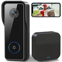 XTU Wireless WiFi Video Doorbell Camera with Chime, 2K HD Smart Video Doorbell with Camera Battery Operated PIR Motion Detection Night Vision 2-Way Audio Support SD Card & Cloud Storage