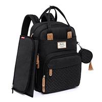 RUVALINO Baby Changing Bag Backpack, Neutral All-in-One Baby Bags for, Multifunction Large Travel Backpack with Portable Changing Pad, Stroller Straps, Pacifier Case and Insulated Pockets