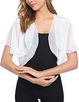 Aottori Bolero Shrug for Women Summer Chiffon Cardigans UK Ladies Short Sleeve Open Front Sheer Shawl Tops Thin Cropped Cardigan Jackets Evening Wedding