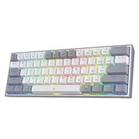 Redragon K617 60% Wired RGB Gaming Keyboard, 61 Keys Compact Mechanical Keyboard Mixed-Colored Keycaps, Linear Red Switch, Pro Driver Support