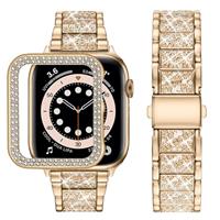 wutwuk Compatible Apple Watch Straps 46mm 45mm 44mm 42mm 41mm 40mm 38mm Femme & Girl Remplacement Bling iWatch band en Stainless Steel for Apple Watch Series 10 9 8 7 6 5 4 3 2 1-Multi-colour