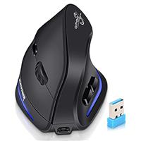ECHTPower Vertical Ergonomic Mouse Wireless, Rechargeable 2.4G Optical USB Mouse for Laptop/Desktop/PC/Macbook with 1000/1600/2400/3200/4000/4800 DPI,6 Buttons(Wireless Mouse)