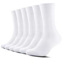 TUUHAW 6/12 Pairs Cushioned Sports Socks for Men and Women Athletic Crew Socks Cotton Wicking Walking Socks for Outdoor Work Hiking Trainer
