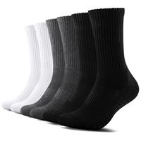 TUUHAW 6/12 Pairs Cushioned Sports Socks for Men and Women Athletic Crew Socks Cotton Wicking Walking Socks for Outdoor Work Hiking Trainer
