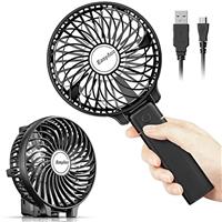 EasyAcc Handheld Electric USB Fans Mini Portable Outdoor Fan with Rechargeable Battery Foldable Handle Desktop for Home and Travel - Pink