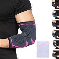 360 RELIEF Elbow Support for Men, Women, Kids, Compression Elbow Sleeve for Tennis, Golfers Elbow, Sports, Fitness, Gym, Weightlifting + Laundry Bag