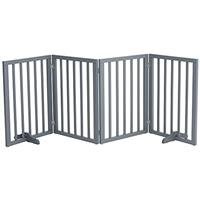 The Fellie Wooden Foldable Dog Gate with Support Feet, Foldable Safety Pet Fence Freestanding Indoor Barrier for House, Doorway, Stairs, 3 Panels(139x60.5cm, White)