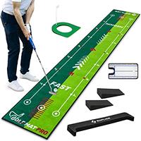 SAPLIZE Golf Putting Mat, 3 Models Available, 20in X 10ft Golf Putting Green Mat with Non-Slip Backing Golf Practice Mat for Indoor/Outdoor Golf Training Aid