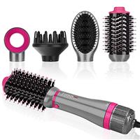 4 IN 1 Hairdryer Hot Air Brush Set, PARWIN PRO BEAUTY Styler Set, Hairdryer Brush With 4 Attachments For Drying, Smoothing, Volume And Styling, Ion Care, 1000 Watts
