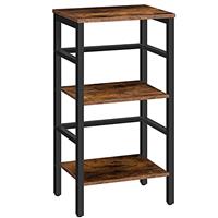HOOBRO Tall Side Table, 3-Tier End Table, Record Player Stand, Plant Stand, 3-Layer Bookshelf, 40 x 30 x 81 cm, Industrial, for Living Room, Bedroom, Home Office, Kitchen, Rustic Brown EBF80CJ01