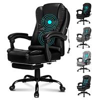 ELFORDSON Home Office Chairs Desk Chair Executive Work Chair Gaming Chair with Headrest Lumbar Support Footrest Adjustable Height