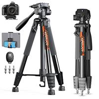 KINGJOY 75" Camera Tripod for Canon Nikon Lightweight Aluminum DSLR Camera Stand with Carry Bag Universal Phone Mount and Wireless Remote Max Load 5kg