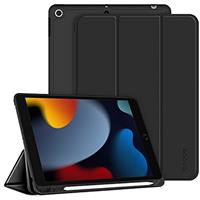 CACOE iPad 9th/8th/7th Generation Case with Pencil Holder, Ultra Slim Protective TPU Case Cover with Auto Wake/Sleep for iPad 10.2,