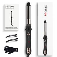 360 Rotating Automatic Hair Curler, PARWIN PRO BEAUTY 25MM Hair Curling Wand, Nano Titanium Coating Curling Tongs, Rotating Curling Iron with LCD Display, 120-210