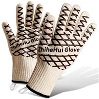 Revolutionary 932F Extreme Heat Resistant Gloves,BBQ gloves,oven gloves heat resistant,oven gloves with fingers for Kitchen,Cooking, baking, BBQ (2 pieces)
