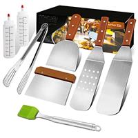 MAIKEHIGH Grill Griddle Accessories Kit - Professional Heavy Duty Stainless Steel Griddle Spatula & Scraper BBQ Tool Set Barbecue Grilling Utensils for Flat Top Cooking Tailgating