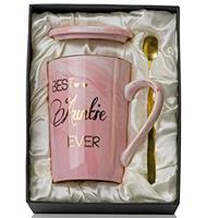 Doublewhale Auntie,Teacher,Boaalady,Color Changing Gifts Marble 14OZ Ceramic Coffee Cup