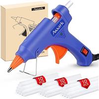 Fireproof 60/100W Hot Glue Gun Full Size(Not Mini) with 15 Glue Sticks (0.43 X 7.87 inch), Fast Preheating Hot Melt for School Crafts DIY Arts and Quick Home Repairs, Green