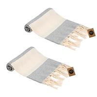 KZY LONDON Turkish Hand Towel Set of 2 - Towel for Kitchen a
