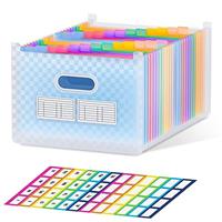 ThinkTex 26 Pockets Expanding File Folder, Upright & Open Top, A-Z Colorful Tabs, Larger Capacity Accordian Folder, Teacher Supplies