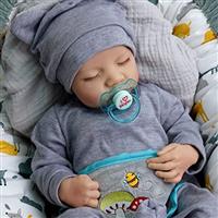 BABESIDE Reborn Dolls Boy - 17 Inches Handmade Washable Reborn Babies Soft Vinyl Body with Clothes, Reborn Baby Doll Looks Like a Real Baby (Closed-Eyes Boy)