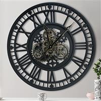 DORBOKER Real Moving Gears Wall Clock Large Modern Metal Clocks for Living Room Decor, Industrial Steampunk Unique Vintage Rustic Decorative Clock for Home Farmhouse Office