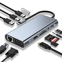 USB C Hub Multiport Adapter - 4in1, 5in1, 6in1, 7in1, 8in1, 10in1, 11in1, 12in1 - Compatible With MacBook Pro & Air, USB C Laptops and Other Type C Devices
