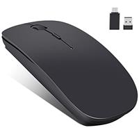 Wireless Bluetooth Mouse for MacBook Pro /Air /Mac /iPad /Laptop /Desktop /Mac /PC /Computer /Phone-Portable Slim Silent Office Mice with USB-C Adapter 2.4 GHz USB Mice
