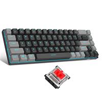 MageGee 60 Percent Gaming Mechanical Keyboard, Minimalist MK-Box Blue Backlit Compact 68 Keys Wired Office Keyboard with Red Switch for Windows Laptop PC Mac Convenient/Xbox