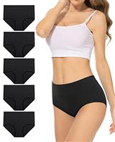 Benirap Underwear Women High Waisted Knickers for Women Cotton Womens Knickers Ladies Panties Briefs Full Back Coverage Comfy Multipack of 5